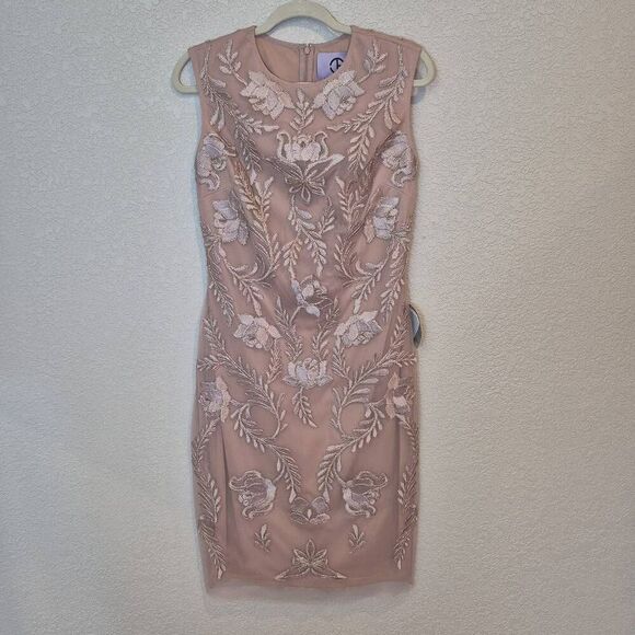 JS Collections Dori Embroidered Cocktail Dress Size 6 - Picture 1 of 8